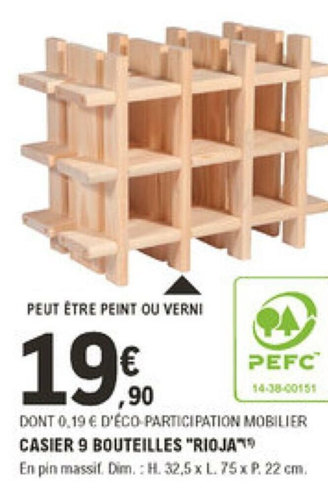 Promo Casier 9 Bouteilles Rijota Chez E Leclerc Brico