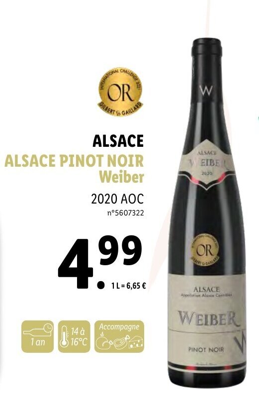 Promo Alsace Pinot Noir Weiber Chez Lidl