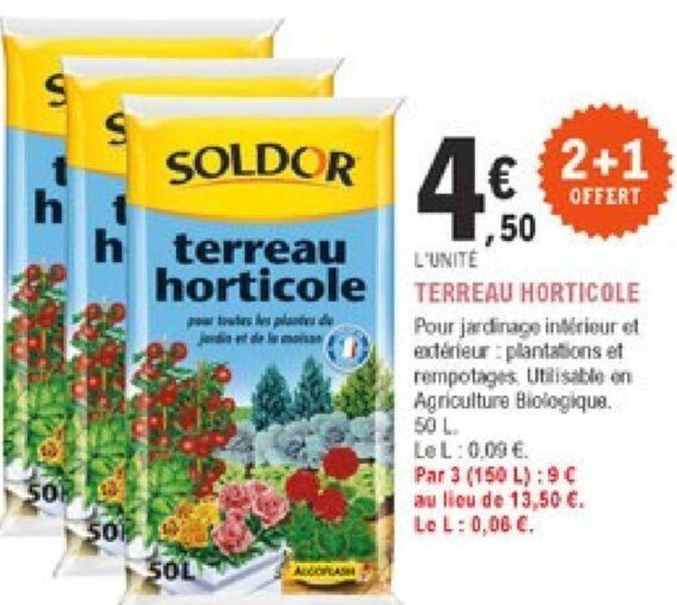 Promo Terreau Horticole Chez E Leclerc Jardi