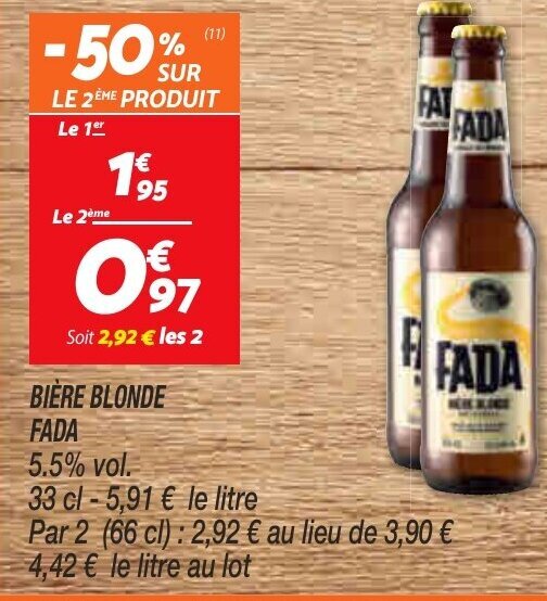 Promo Bière Blonde Fada chez Netto