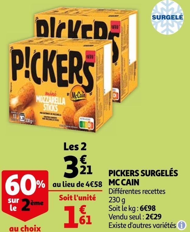 Promo Mc cain pickers surgelés chez Auchan