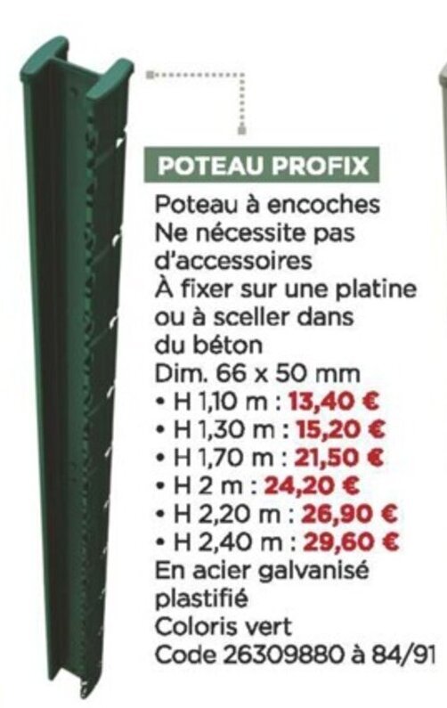 Promo Poteau Profix Chez Bricomarch