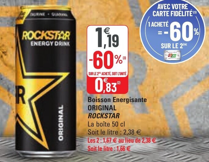 Promo Boisson Energisante ORIGINAL ROCKSTAR Chez G20