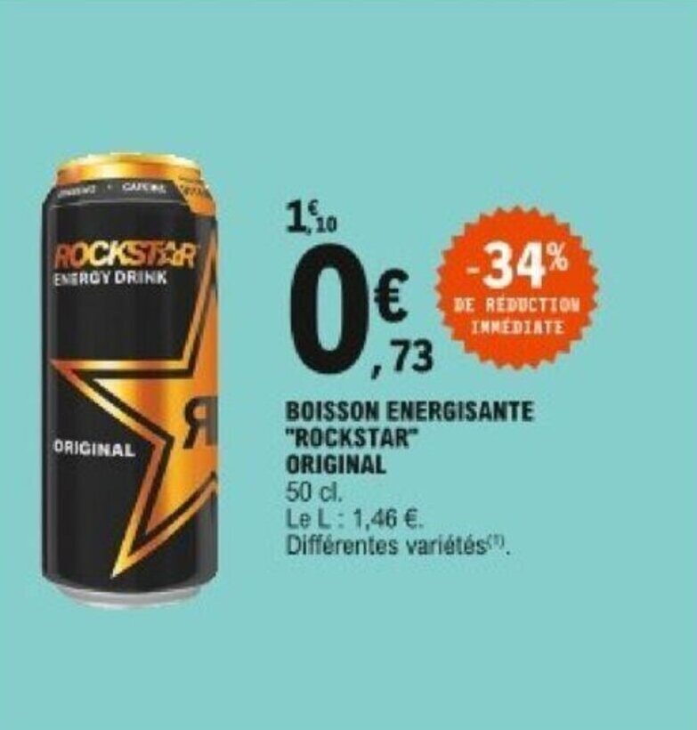 Promo Boisson Energisante Rockstar Original Chez E Leclerc