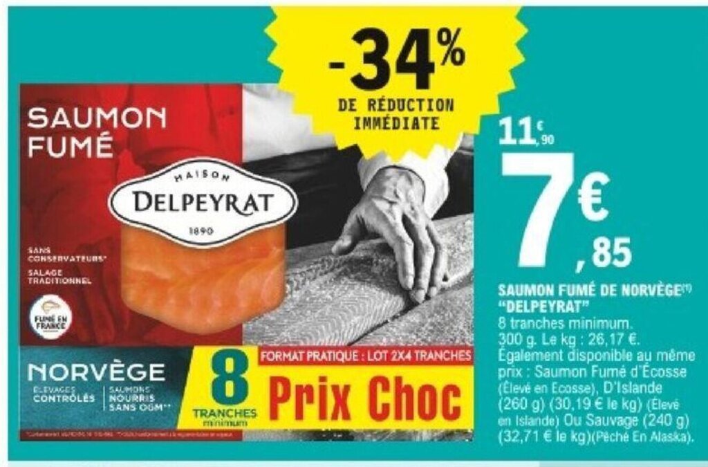 Promo Saumon Fum De Norv Ge Delpeyrat Chez E Leclerc