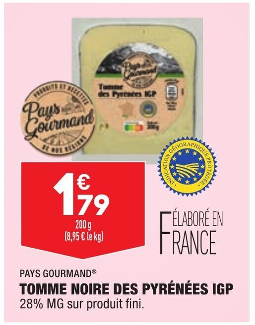 Promo Tomme Noire Des Pyrénées IGP chez ALDI