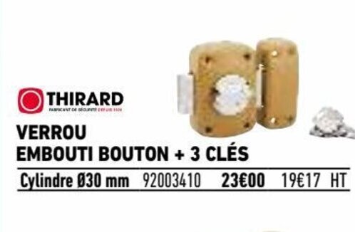 Promo Verrou Embouti Bouton Cl S Chez Brico Cash