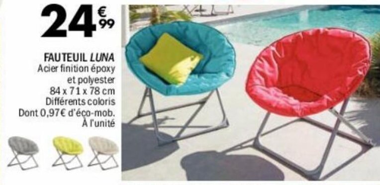 Promo Fauteuil Luna Chez La Foir Fouille