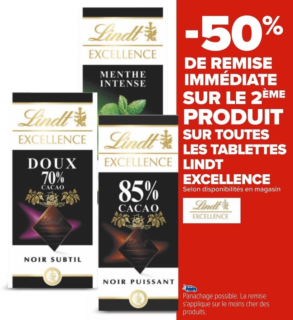 Promo Lindt Excellence Bon Plan Sur Toutes Les Tablettes De La Marque