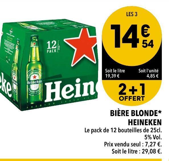 Promo Heineken Bi Re Blonde Chez Supeco