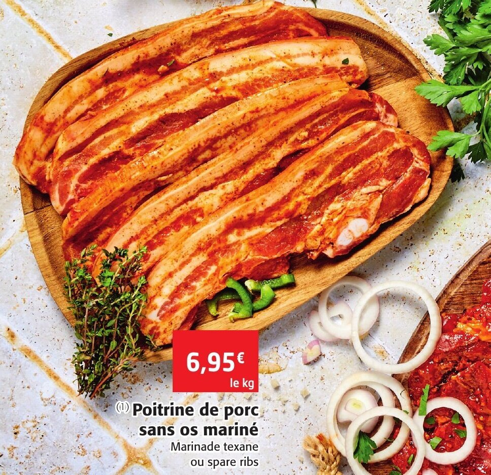 Promo Poitrine de porc sans os mariné chez Colruyt