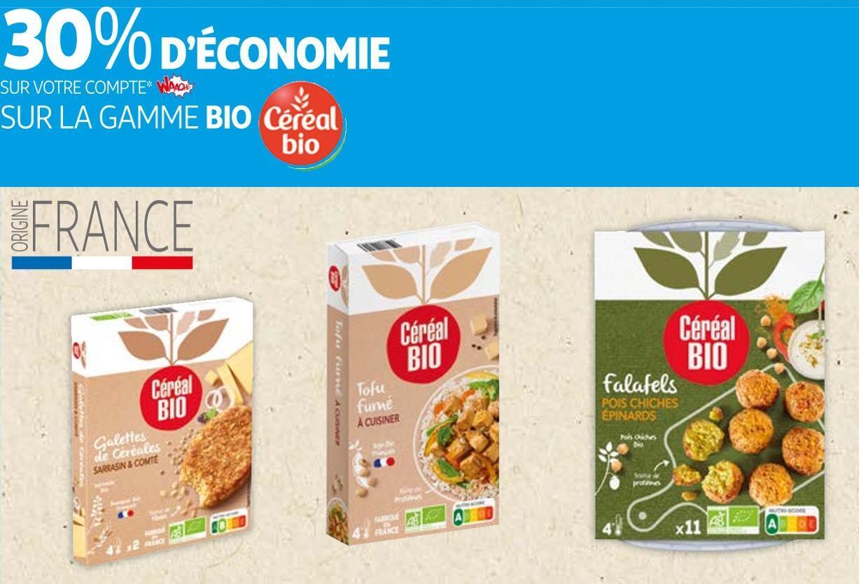 Promo Céréal bio bon plan sur la gamme céréal bio chez Auchan