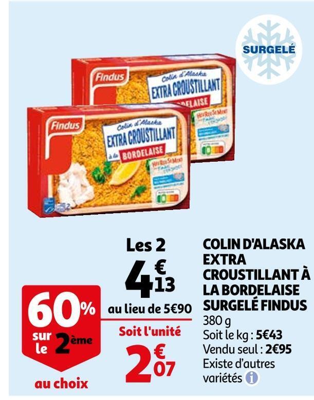 Promo Findus colin d alaska extra à la bordelaise surgelé chez Auchan