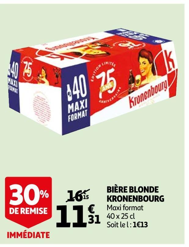 Promo Kronenbourg Bi Re Blonde Chez Auchan