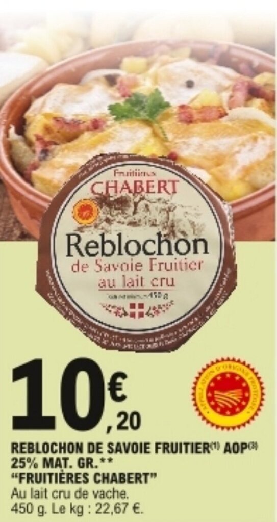 Promo Reblochon De Savoie Fruiti R Aop Mat Gr Fruiti Res Chabert