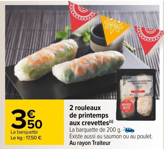 Promo Rouleaux De Printemps Aux Crevettes Chez Carrefour