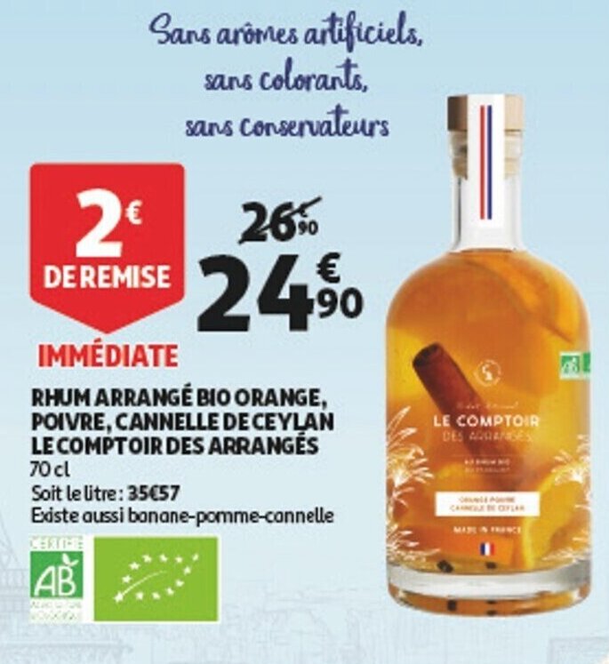 Promo Rhum Arrangé Bio Orange Poivre Cannelle de Ceylan Le Comptoir