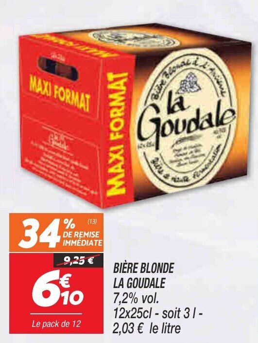 Promo Bière blonde la goudale chez Netto