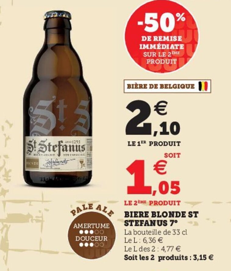 Promo Biere Blonde St Stefanus 7 Chez Hyper U