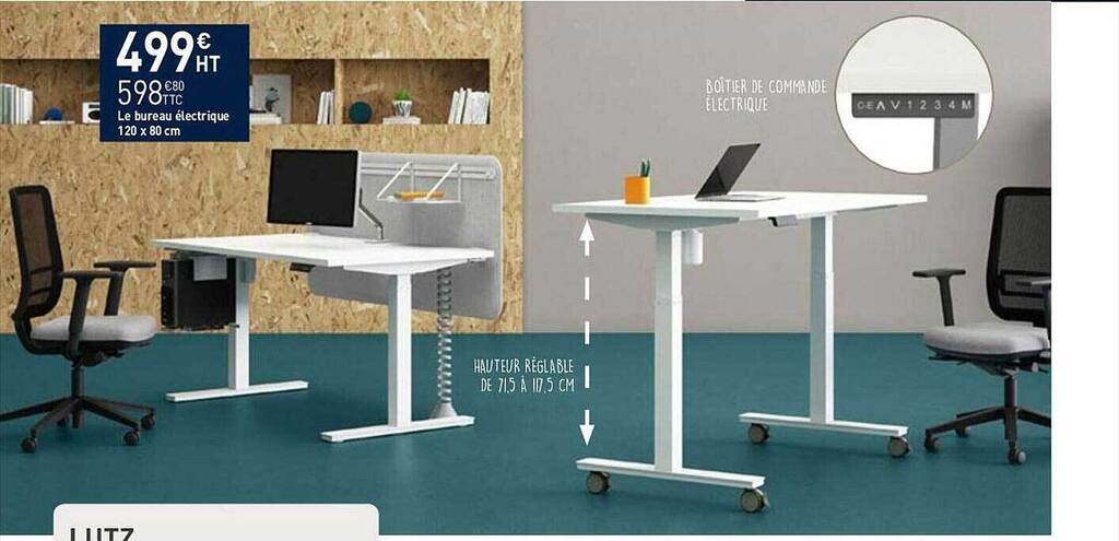 Promo Le Bureau électrique 120 X 80 Cm chez Hyperburo