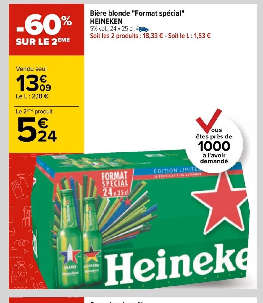 Promo Heineken Bière Blonde Format Spécial chez Carrefour