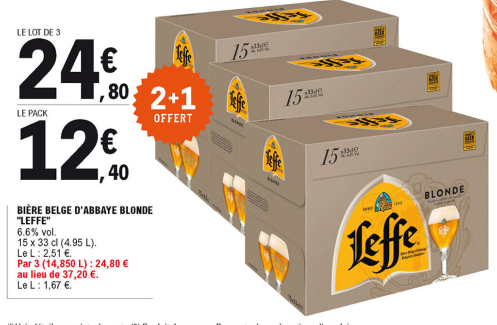 Promo Bi Re Belge D Abbaye Blonde Leffe Chez E Leclerc