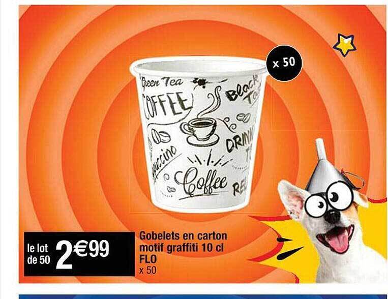 Promo Gobelets En Carton Motif Graffiti Cl Flo Chez Cora