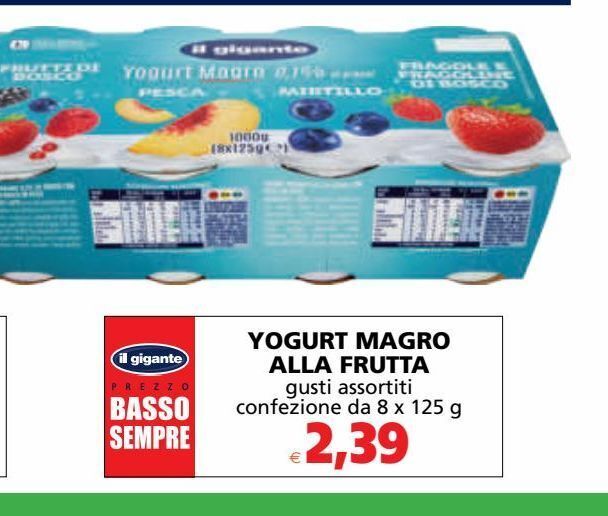 Yogurt Magro Alla Frutta Offerta Di Il Gigante