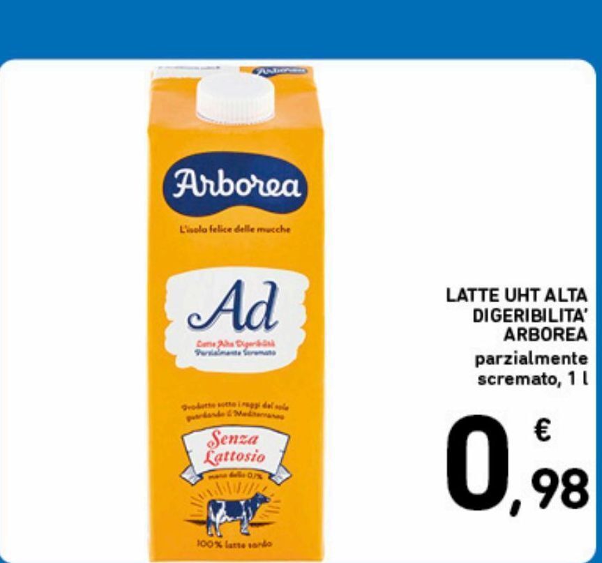 Latte Uht Alta Digeribilit Parzialmente Scremato Arborea L Offerta