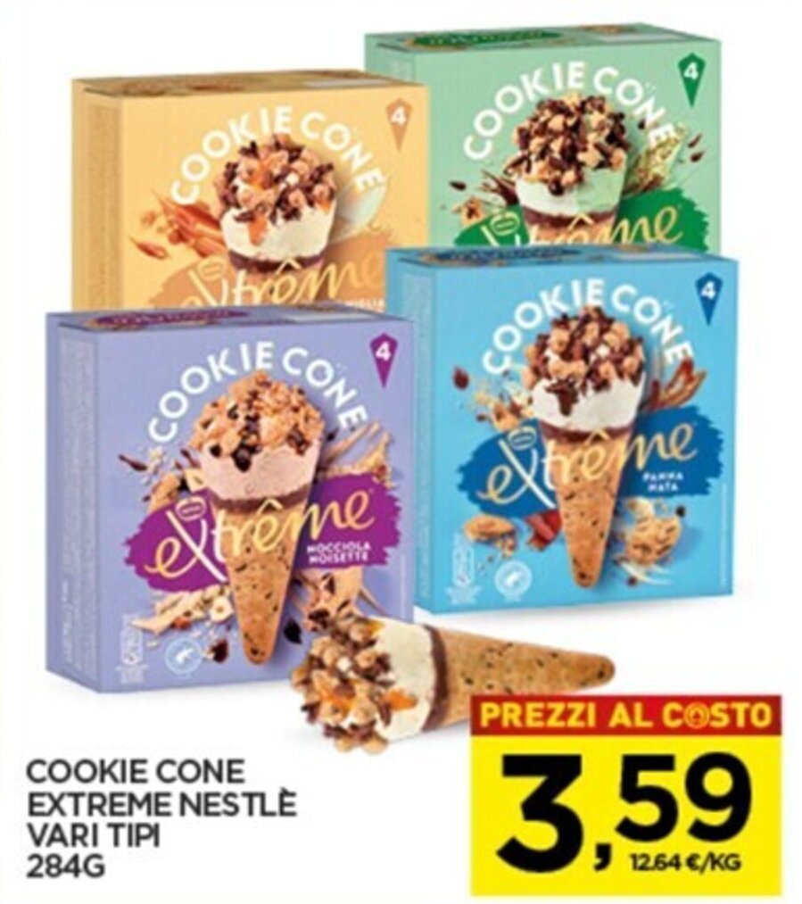 Nestlé Extrême cookie cone vari tipi 284 g offerta di Interspar