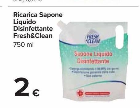 Ricarica Sapone Liquido Disinfettante Fresh Clean 750ml Offerta Di