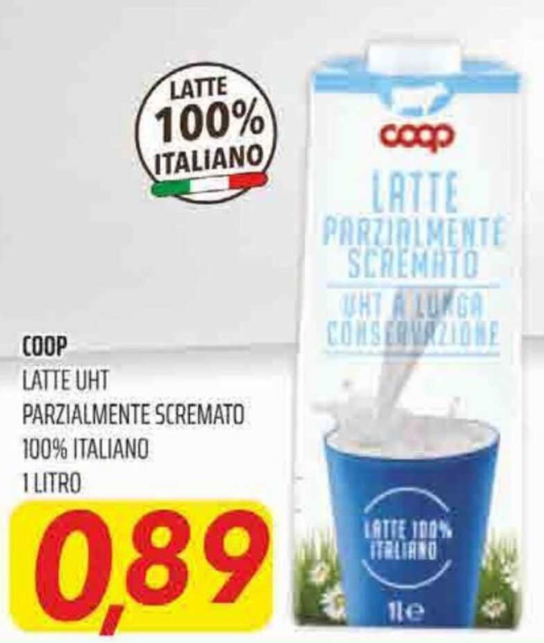 Coop Latte Uht Parzialmente Scremato Italiano Litro Offerta Di