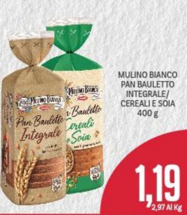 Barilla Mulino Bianco Pan Bauletto Integrale Cereali E Soia 400 G