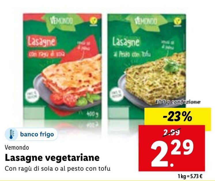 Offerta Vemondo Lasagne Vegetariane Con Rag Di Soia O Al Pesto Con