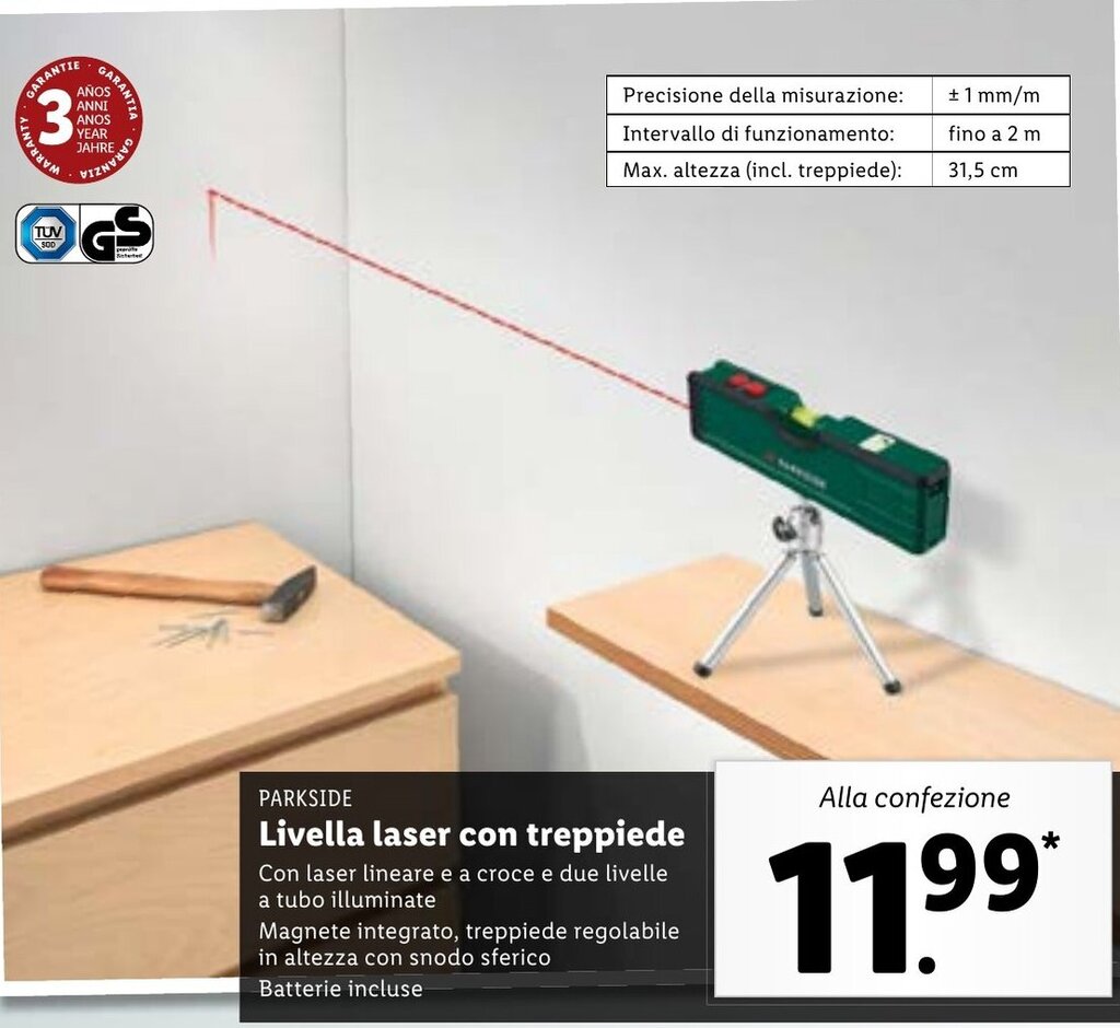 Offerta Parkside Livella Laser Con Treppiede Nel Volantino Di Lidl