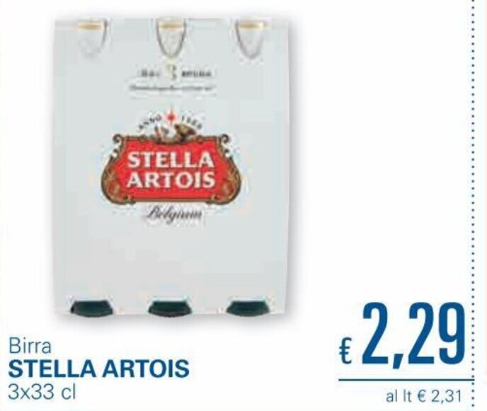 Stella Artois Birra 3x33 Cl Offerta Di Unes