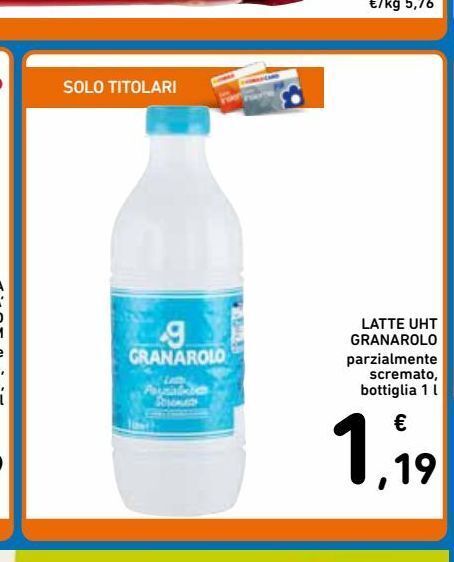 Latte Uht Granarolo Parzialmente Scremato Bottiglia 1 L Offerta Di