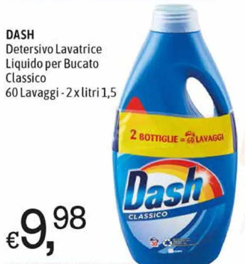 Offerta Dash Detersivo Lavatrice Liquido Per Bucato Classico 60 Lavaggi