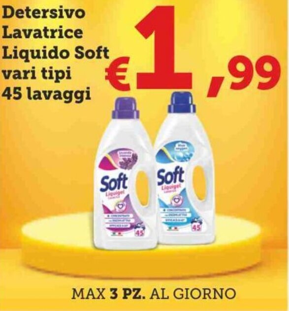 Offerta Soft Detersivo Lavatrice Liquido Vari Tipi Lavaggi Nel