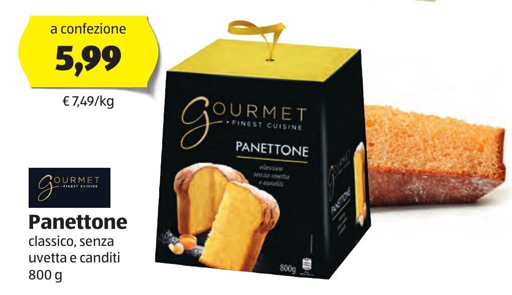 Gourmet Finest Cuisine Panettone Classico Senza Uvetta E Canditi G