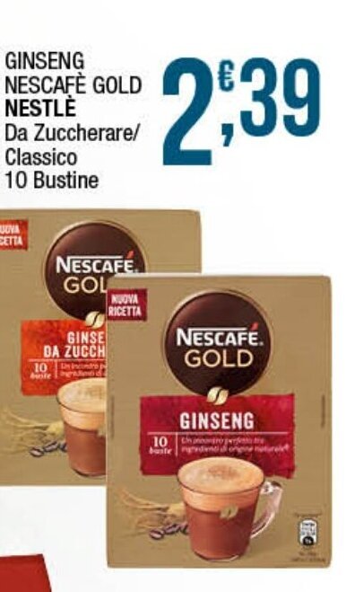 Nestl Ginseng Nescaf Gold Da Zuccherare Classico Bustine Offerta