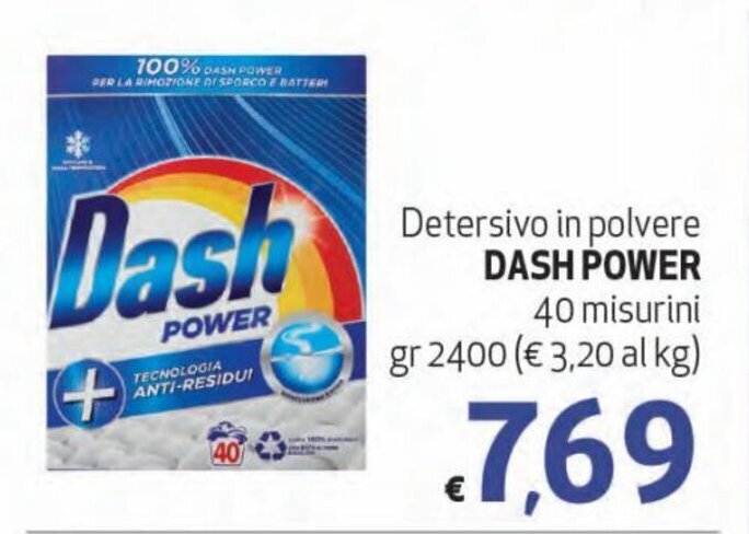 Dash Power Detersivo In Polvere 40 Misurini 2400 Gr Offerta Di Spak