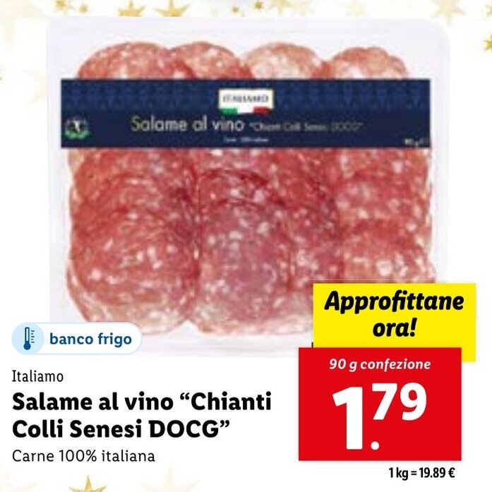 Offerta Italiamo Salame Al Vino Chianti Colli Senesi DOCG 90 G Nel