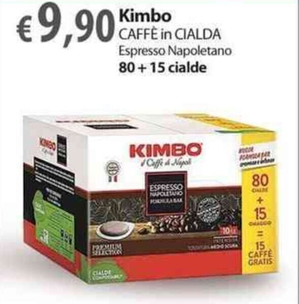 Kimbo Caffè in Cialda Espresso Napoletano 80 15 cialde offerta di