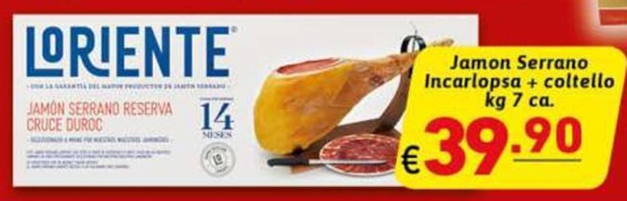 Offerta Jamon Serrano Incarlopsa Coltello Kg Ca Nel Volantino Di