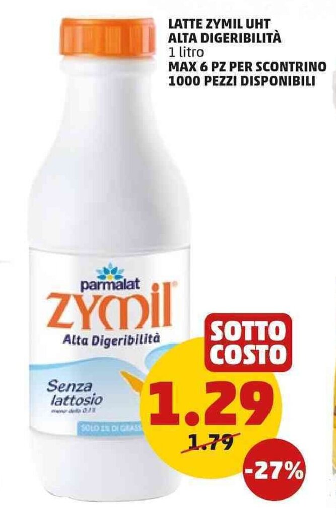 Latte Zymil UHT Alta Digeribilità 1 litro offerta di PENNY