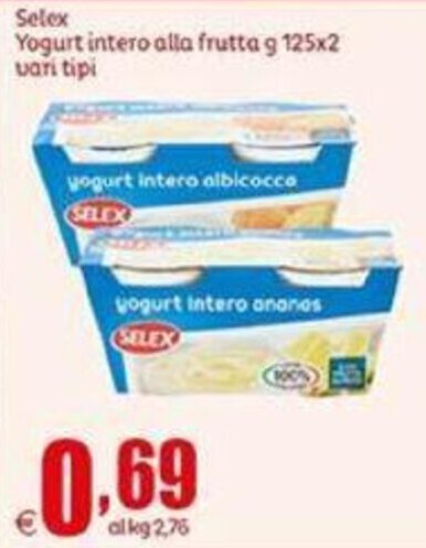 Selex Yogurt Intero Alla Frutta G 125 X 2 Offerta Di Elite