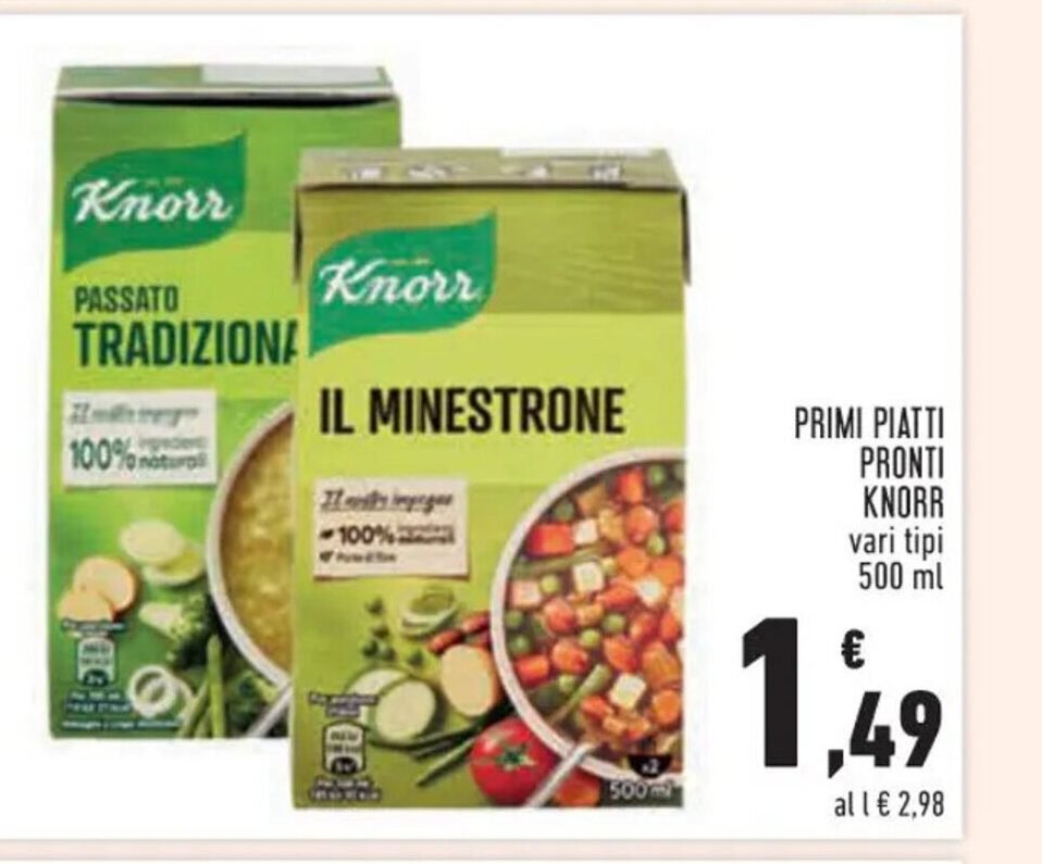 Knorr Primi Piatti Pronti Vari Tipi 500 Ml Offerta Di Conad