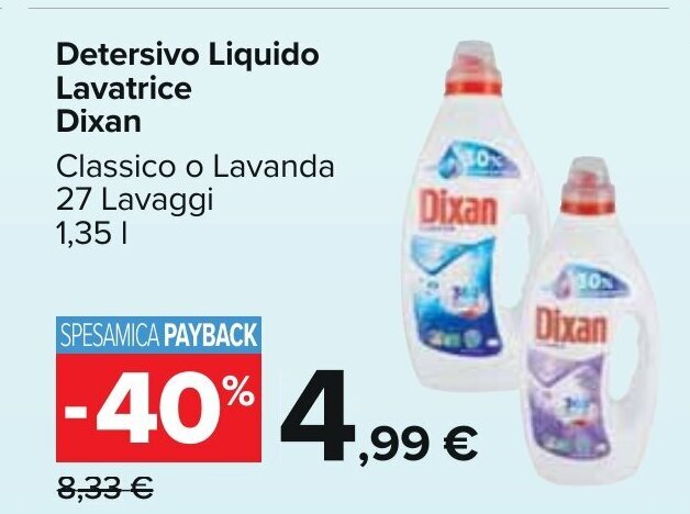 Dixan Detersivo Liquido Lavatrice Classico O Lavanda Lavaggi L