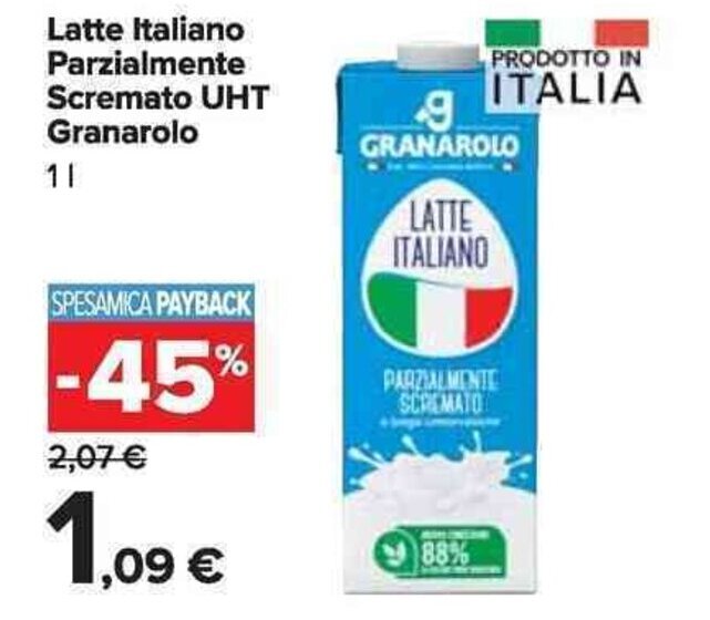 Offerta Granarolo Latte Italiano Parzialmente Scremato UHT 1 L Di